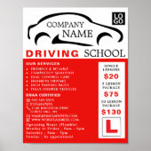 Black Car Logo, Driving School, Instructor Advert Poster (Voorkant)