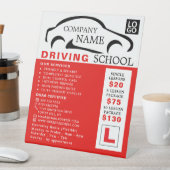 Black Car Logo, Driving School, Instructor Advert Reclamebord Met Voetstuk (Insitu)