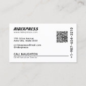 Black Car Rental Service Wit Visitekaartje (Achterkant)