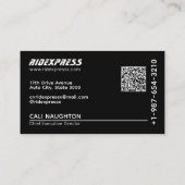 Black Car Rental Service Zwart Visitekaartje (Achterkant)