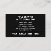 Black Car Service Auto Detailing Minimalistisch Ee Visitekaartje (Achterkant)