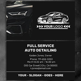 Black Car Service Auto Detailing Minimalistisch Ee Visitekaartje