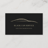 Black Car Service QR Code Black & Gold Visitekaartje (Voorkant)