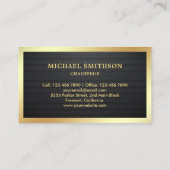 Black Carbon Fiber Gold Car Professional Chauffeur Visitekaartje (Achterkant)