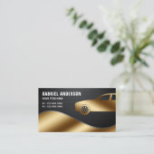 Black Carbon Fiber Gold Huur een luxe auto Chauffe Visitekaartje (Staand voorkant)