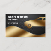 Black Carbon Fiber Gold Huur een luxe auto Chauffe Visitekaartje (Voorkant)
