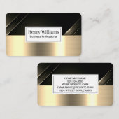 Black Carbon Fiber | Gold Metallic Brushed Visitekaartje (Voorkant / Achterkant)