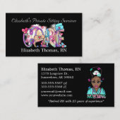 Black "Care" Private Sitting Visitekaartje (Voorkant / Achterkant)