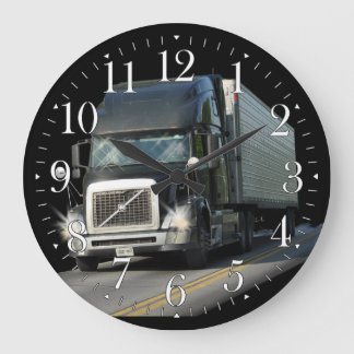 Black Cargo Truck Art Wall Clock Grote Klok