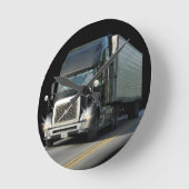Black Cargo Truck Art Wall Clock Ronde Klok (Hoek)