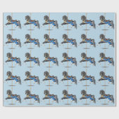 Black Carousel Horse Cadeaupapier (Vlak)