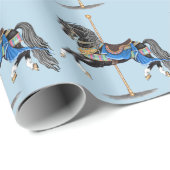 Black Carousel Horse Cadeaupapier (Rol Hoek)