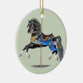 Black Carousel Horse Keramisch Ornament (Rechts)