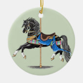 Black Carousel Horse Keramisch Ornament (Voorkant)