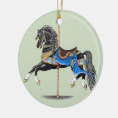 Black Carousel Horse Keramisch Ornament (Links)