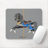 Black Carousel Horse Muismat (Met muis)