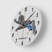 Black Carousel Horse Ronde Klok (Hoek)