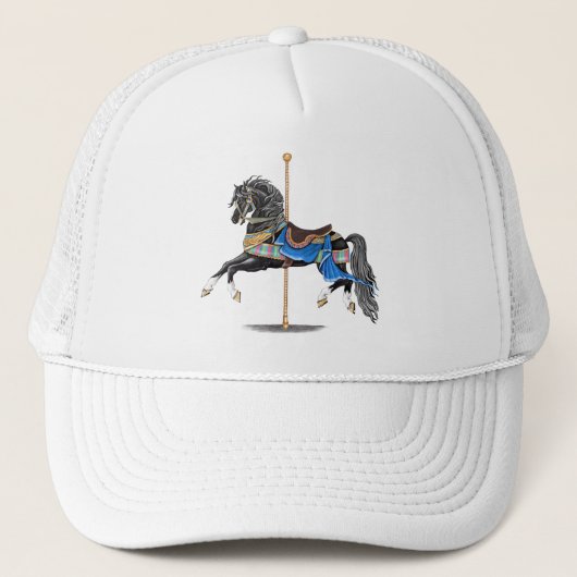Black Carousel Horse Trucker Pet (Voorkant)