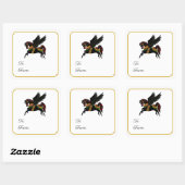 Black Carousel Pegasus Gift Label Sticker (Vel)