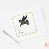 Black Carousel Pegasus Gift Label Sticker (Envelop)