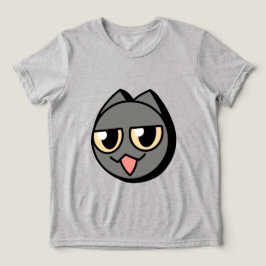 Black Cartoon Cat Tri-Blend Shirt