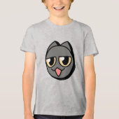 Black Cartoon Cat Tri-Blend Shirt (Voorkant)
