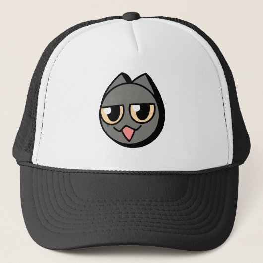 Black Cartoon Cat Trucker Pet (Voorkant)