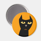 Black Cartoon Halloween Cat Fun Art Magneet (Voorkant / Achterkant)