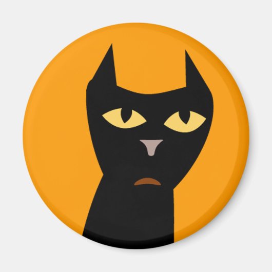 Black Cartoon Halloween Cat Fun Art Magneet (Voorkant)