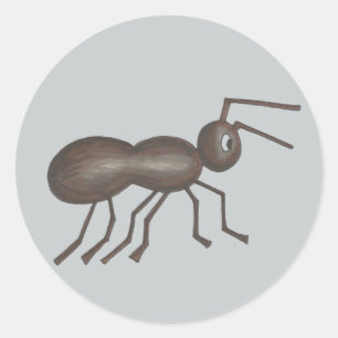 Black Cartoon Picnic Ant Ants Marching Insect Bug Ronde Sticker