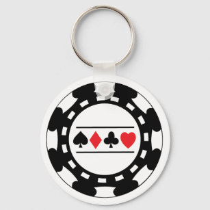 Black Casino Chip Sleutelhanger