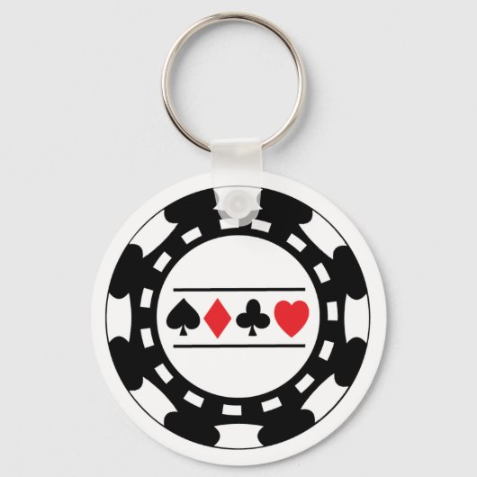 Black Casino Chip Sleutelhanger (Voorkant)