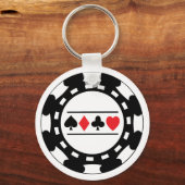 Black Casino Chip Sleutelhanger (Voorkant)