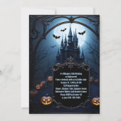 Black Castle Teen Halloween Verjaardagsfeest Kaart (Voorkant)