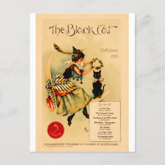 Black Cat 1 , Vintage Poster Briefkaart