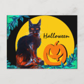 BLACK CAT 2 HALLOWEEN PARTIJ UITNODIGING BRIEFKAART (Voorkant)
