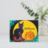 BLACK CAT 2 HALLOWEEN PARTIJ UITNODIGING BRIEFKAART (Staand voorkant)