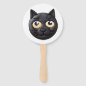 Black Cat 3D geïnspireerd Handwaaier (Achterkant)