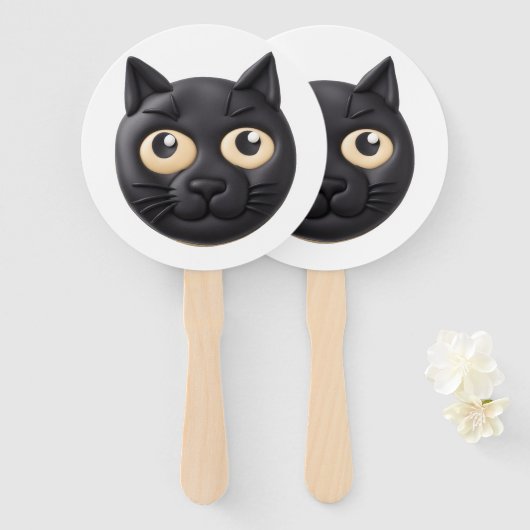 Black Cat 3D geïnspireerd Handwaaier (Voorkant en achterkant)