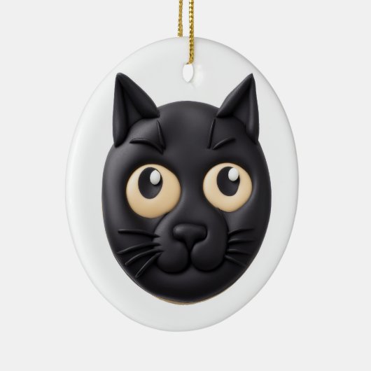 Black Cat 3D geïnspireerd Keramisch Ornament (Rechts)