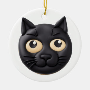 Black Cat 3D geïnspireerd Keramisch Ornament