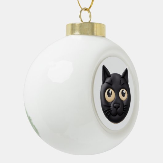 Black Cat 3D geïnspireerd Keramische Bal Ornament (Links)