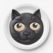 Black Cat 3D geïnspireerd Papieren Bordje (Voorkant)