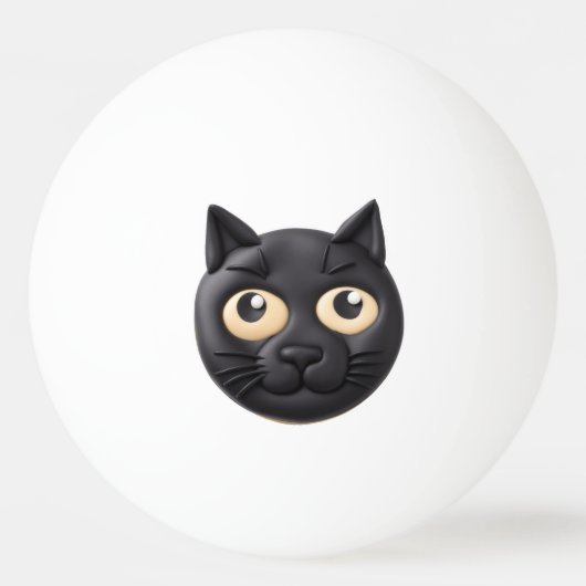 Black Cat 3D geïnspireerd Pingpongbal (Achterkant)