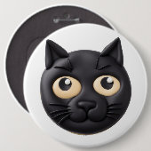 Black Cat 3D geïnspireerd Ronde Button 6,0 Cm (Voorkant /achterkant)
