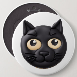 Black Cat 3D geïnspireerd Ronde Button 6,0 Cm
