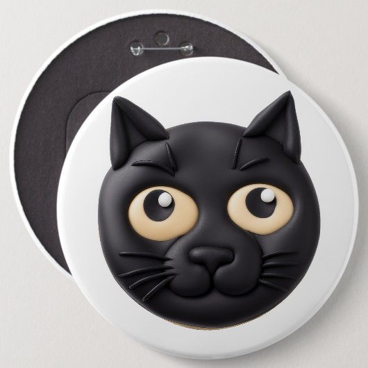 Black Cat 3D geïnspireerd Ronde Button 6,0 Cm (Voorkant /achterkant)