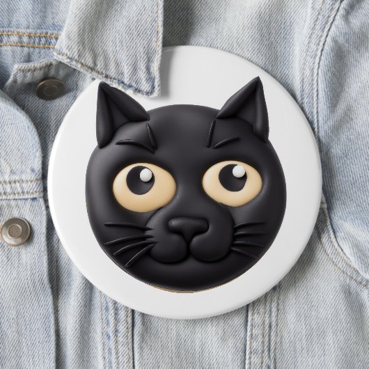 Black Cat 3D geïnspireerd Ronde Button 6,0 Cm (In situ)