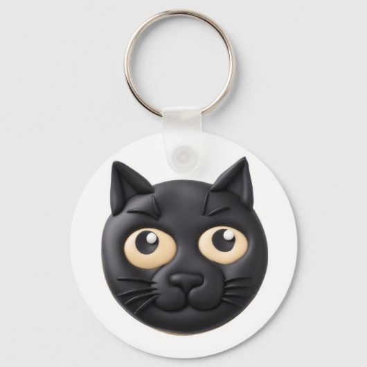 Black Cat 3D geïnspireerd Sleutelhanger (Voorkant)
