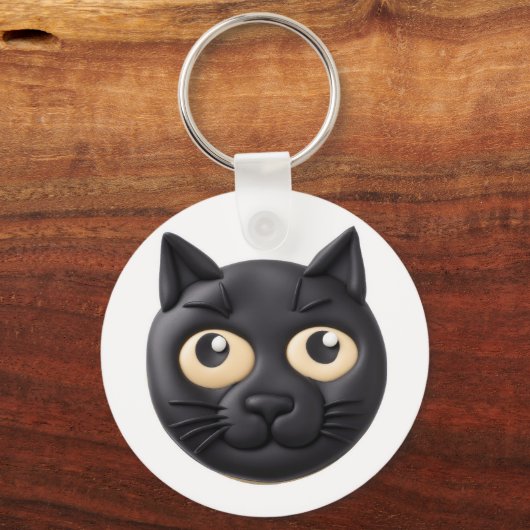 Black Cat 3D geïnspireerd Sleutelhanger (Voorkant)